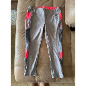 Avia Leggings Womens M High Rise Colorblock Workout Athleisure Gym Walking Gray